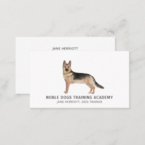 Majestic Illustrated German Shepherd Dog Trainer Business Card