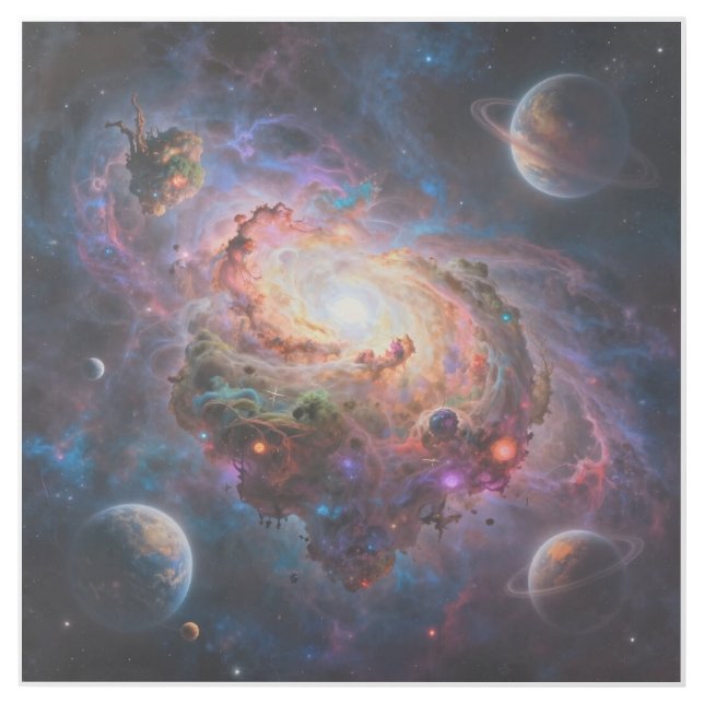 Majestic Interstellar Waterfall Cascading into Gal Gallery Wrap (Front)
