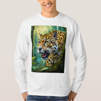 Majestic Jaguar Forest Stroll T-Shirt
