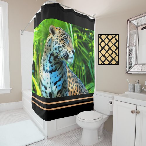 Majestic Jaguar Shower Curtain _ Wildlife Series