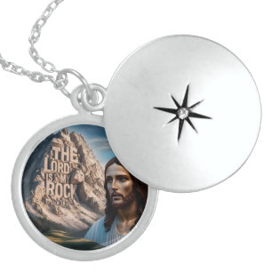 Majestic Jesus: Guardian of the Mountain Locket Necklace