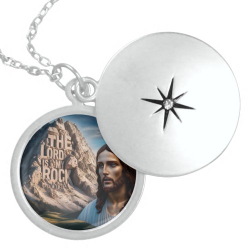 Majestic Jesus Guardian of the Mountain Locket Necklace