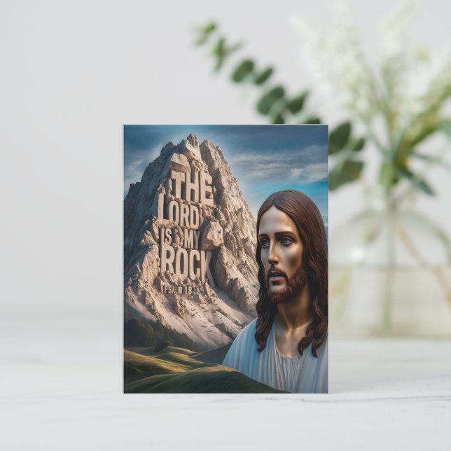 Majestic Jesus: Guardian of the Mountain Postcard (Standing Front)
