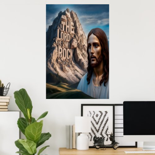 Majestic Jesus Guardian of the Mountain Poster