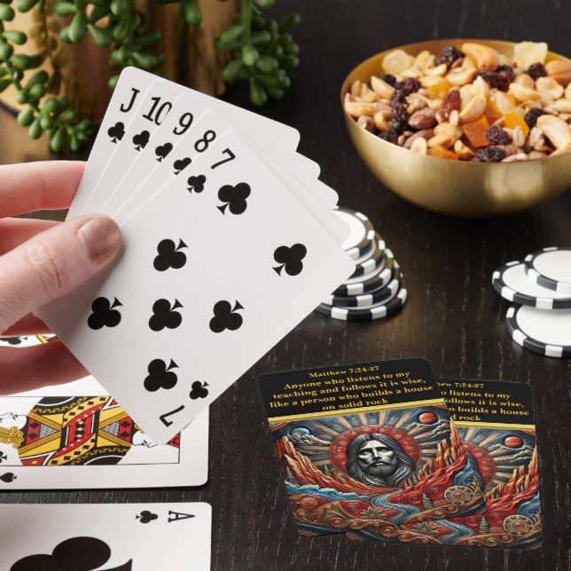 Majestic Jesus Over the Mountains Poker Cards (In Situ)