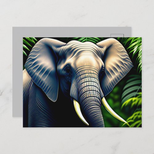 Majestic Jungle Elephant _ Wild And Free Postcard