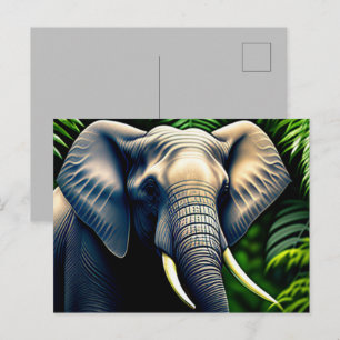 Majestic Jungle Elephant - Wild And Free Postcard