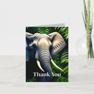 Majestic Jungle Elephant - Wild And Free Thank You Card