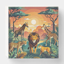 Majestic Jungle Scene - Lion & Wildlife Art