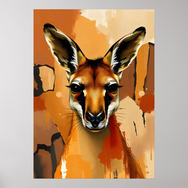 Majestic Kangaroo Portrait – Aussie Wildlife Poster (Front)