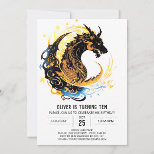Majestic Kids' Dragon Birthday celebration Invitation
