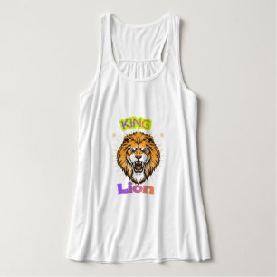 Majestic King Lion Crowned Portrait Design Tank Top