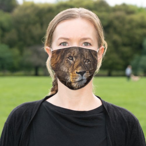 Majestic King of the Jungle Lion Illustration Adult Cloth Face Mask