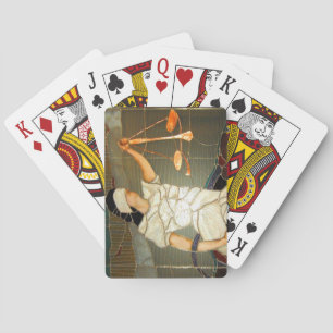 Majestic Lady Justice in Stained Glass Design Poker Cards