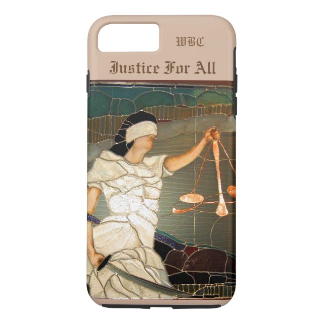 Majestic Lady Justice Portrait in Stained Glass Case-Mate iPhone Case (Back)
