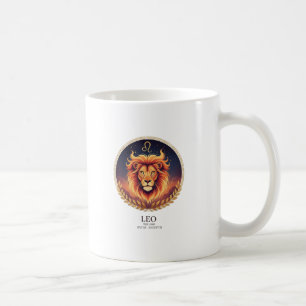 Majestic Leo Lion Zodiac Gold Illustration Coffee Mug