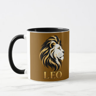 Majestic Leo Lion Zodiac Sign Gold & Black Coffee  Mug