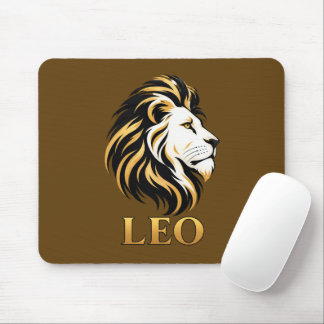Majestic Leo Lion Zodiac Sign Gold & Black Desk  Mouse Pad