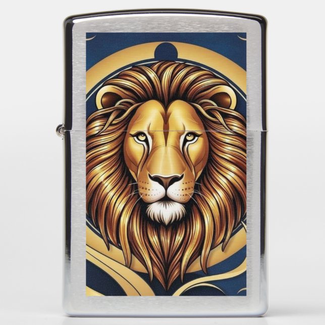 Majestic Leo: The King Awakens Zippo Lighter (Front)