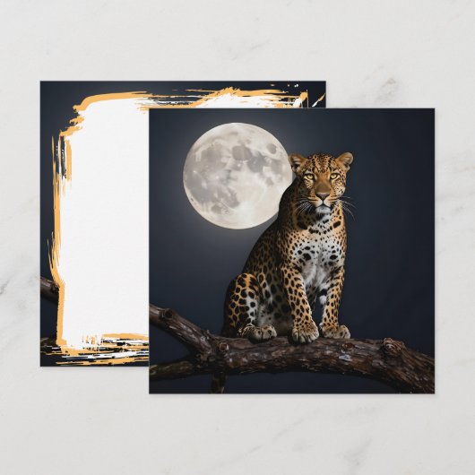 Majestic Leopard and Full Moon Blank (Front/Back)