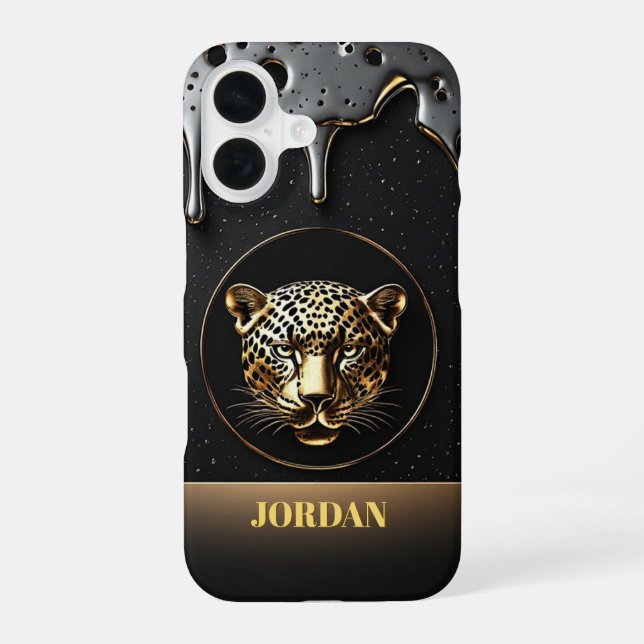 Majestic Leopard Gold Design 🐆 iPhone Case (Back)