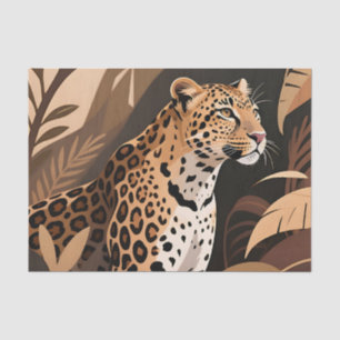 Majestic Leopard Jungle Wildlife Tissue Paper