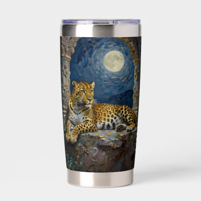 Majestic Leopard on Cliff Ledge  Insulated Tumbler (Front)