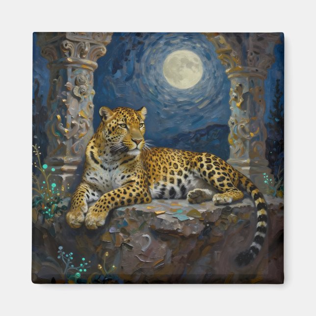 Majestic Leopard on Cliff Ledge  Magnet (Front)