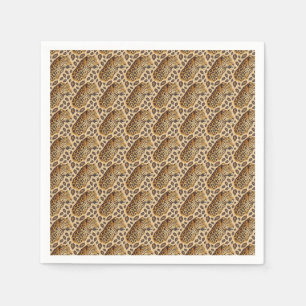 Majestic Leopard Portrait Animal Print Pattern Napkins