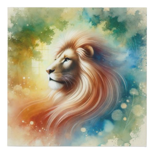 Majestic Lion 180624AREF117 _ Watercolor Faux Canvas Print