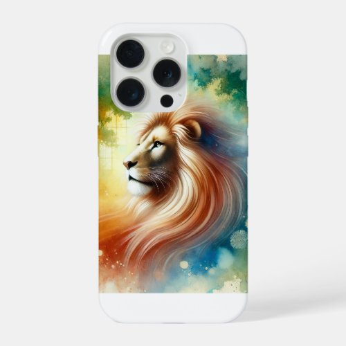 Majestic Lion 180624AREF117 _ Watercolor iPhone 15 Pro Case
