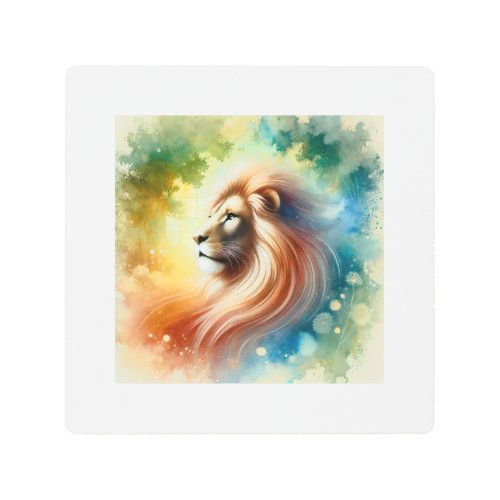 Majestic Lion 180624AREF117 _ Watercolor Metal Print