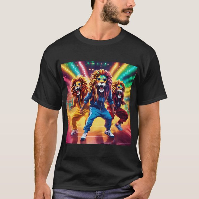 Majestic Lion Animated Men's Tee" T-Shirt (Front)