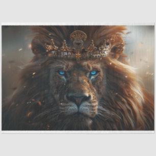 Majestic Lion Blue Eyes Decoupage Tissue Paper