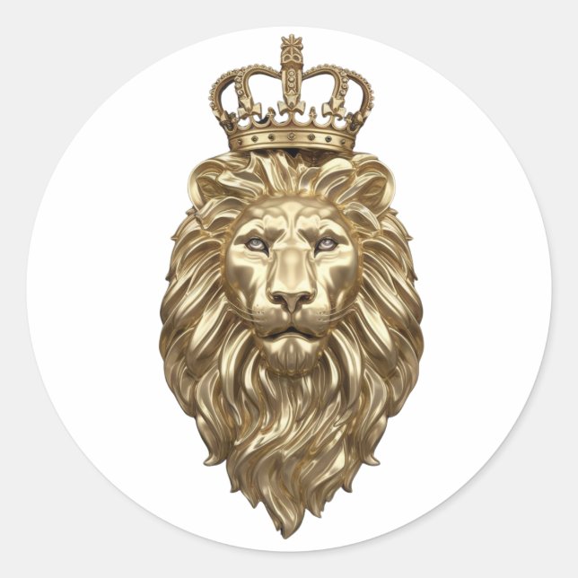 Majestic lion classic round sticker (Front)