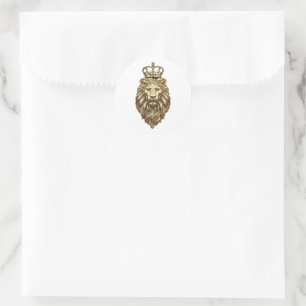 Majestic lion classic round sticker