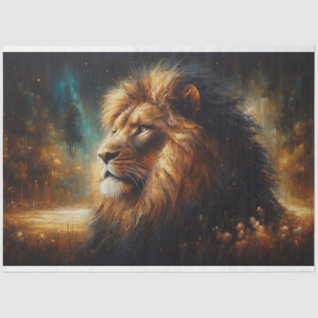 Majestic Lion Decoupage Tissue Paper (Front)