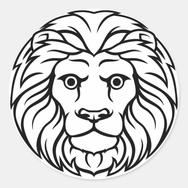 Majestic Lion Design Tee - Bold & Fierce St Classic Round Sticker (Front)