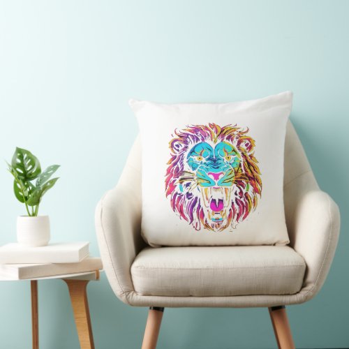 Majestic Lion Face _ Wildlife Inspired Decor  Throw Pillow