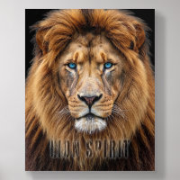 Majestic Lion Face with Blue Eyes | Wildlife Anima