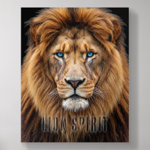 Majestic Lion Face with Blue Eyes | Wildlife Anima Acrylic Photo Tile