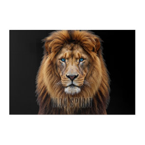 Majestic Lion Face with Blue Eyes | Wildlife Anima Acrylic Print