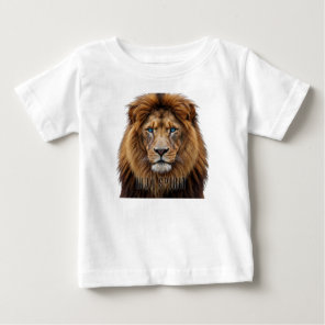 Majestic Lion Face with Blue Eyes | Wildlife Anima Baby T-Shirt