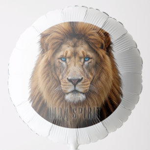 Majestic Lion Face with Blue Eyes Wildlife Anima Balloon