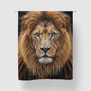 Majestic Lion Face with Blue Eyes | Wildlife Anima Blackout Curtains