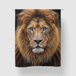 Majestic Lion Face with Blue Eyes   Wildlife Anima Blackout Curtains