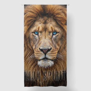 Majestic Lion Face with Blue Eyes | Wildlife Anima Blackout Curtains