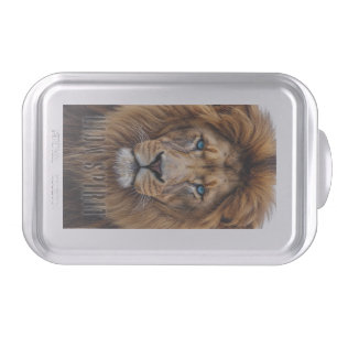 Majestic Lion Face with Blue Eyes Wildlife Anima Cake Pan