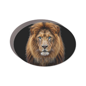 Majestic Lion Face with Blue Eyes | Wildlife Anima Car Magnet