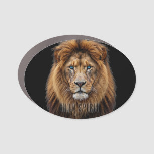 Majestic Lion Face with Blue Eyes Wildlife Anima Car Magnet